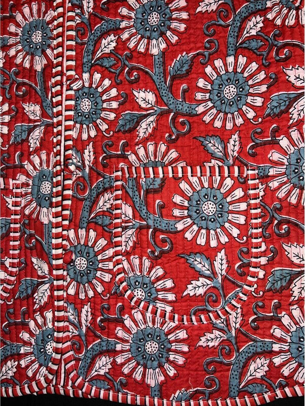 Boho Quilted Red Vest - Picture 7 of 8